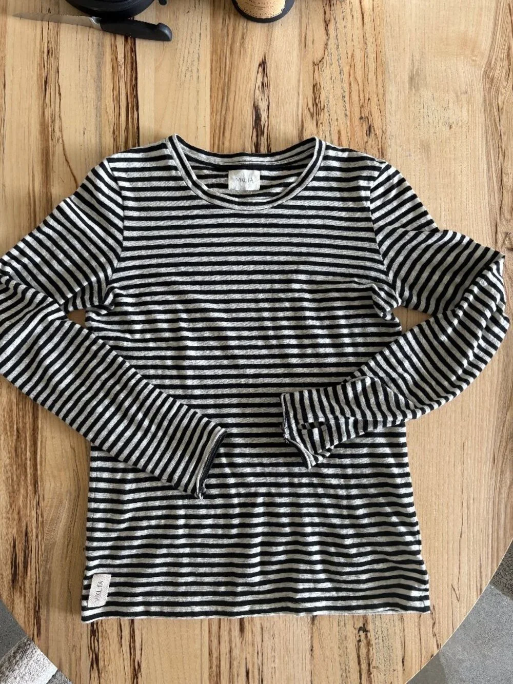 Mikuta striped thin linen longsleeve shirt Women's small